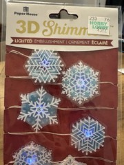 Christmas Paper Crafts Christmas Stickers, 3D Lighted Embellishment & Santa Hats