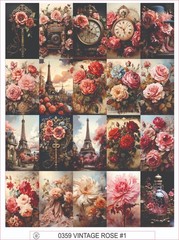 VINTAGE ROSE #1 – COMPLETE SHEET OF 20 STICKERS