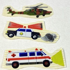 Vintage Sticker Sandylion Foil Emergency Vehicles – Good Cond Used Scrapbook
