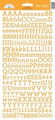 Crafts Doodlebug My Type Alphabet Capitals Small Numbers Stickers 13″ Tangerine