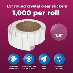 Clear Retail Package Seals 1.5″ Inch Round Circle Wafer Package Seals Sticker…