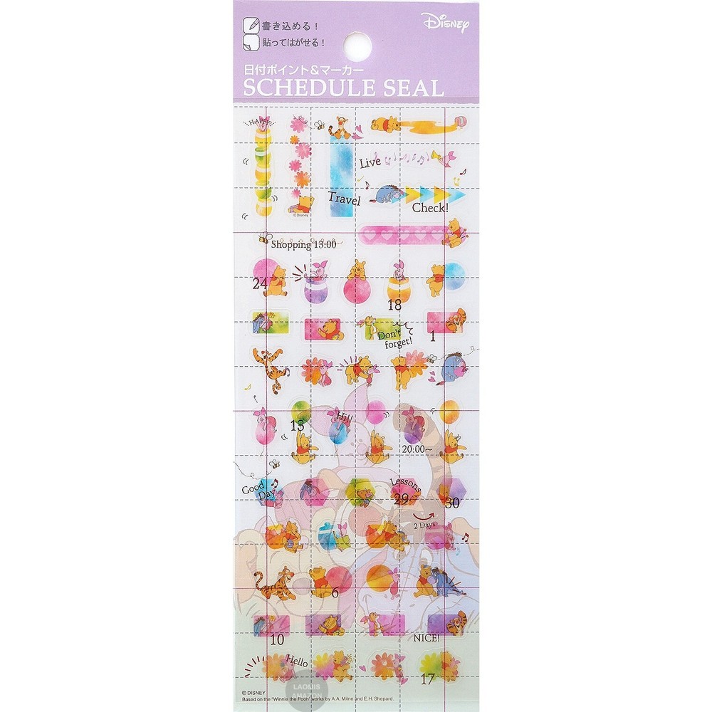 Disney Repositionab Planner Clear Write On Decorative Stickers / Winnie the Pooh