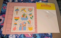 Vintage Hallmark Stickers Rainbows Confetti Heart Star 1 Sheet ONLY w/ Packaging
