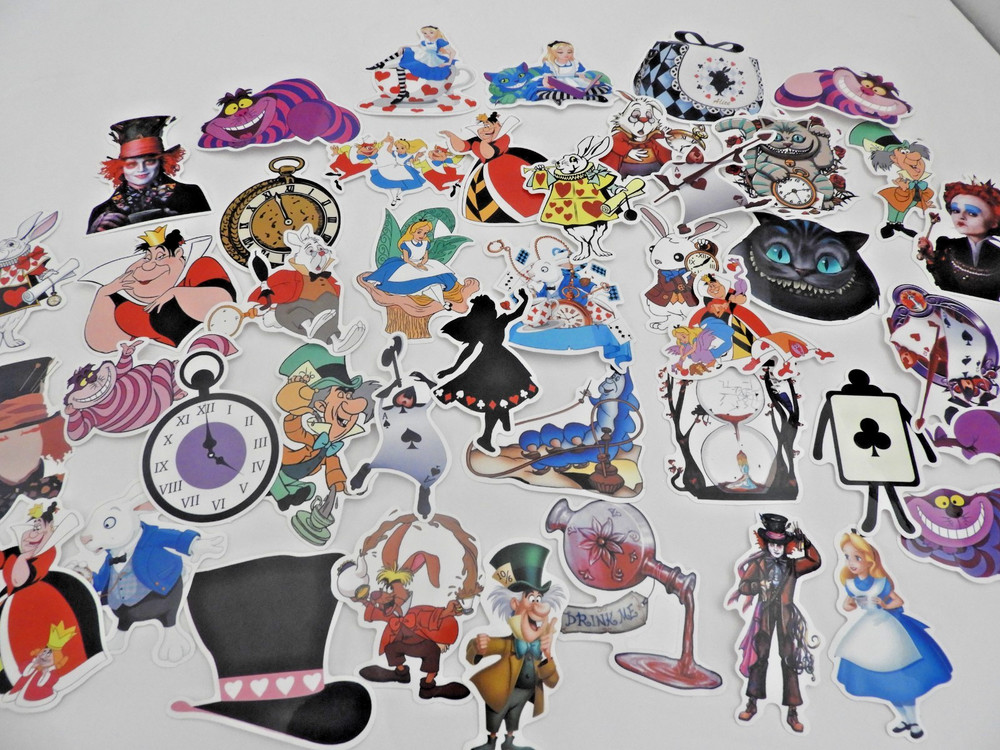 Alice in Wonderland Sticker Lot of 42 Scrapbooking Junk Journal Crafts