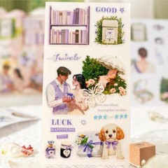 Book of Vintage Stickers Lady Girls Sticker PET + Paper Junk Journal Scrapbook