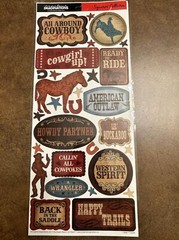Creative Imaginations Western Signature Collection Signs Stickers JUMBO