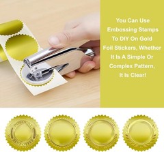 Embossing Stickers 300 Pcs 2» Gold Foil Seals Self-Adhesive Envelope Labels