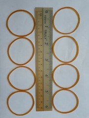 Rubber Bands.. Natural Rubber. Comes in bags of 1 lb each. Home and Office Use
