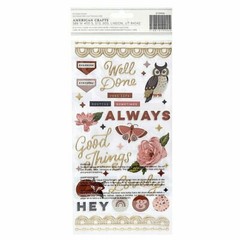 Pink Paislee CAPTURED Collection PUFFY PHRASE & ACCENT Stickers – 108 pcs