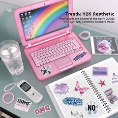 200Pcs Y2K Stickers, Cool and Trendy 2000s Aesthetic Stickers, Cute Vintage V…