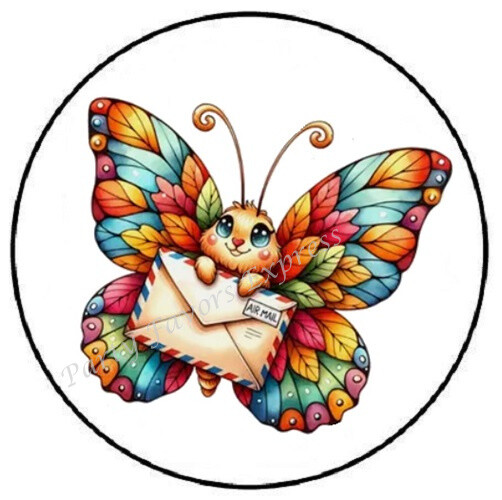 COLORFUL BUTTERFLY MAIL ENVELOPE SEALS LABELS STICKERS PARTY FAVOR