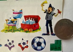 SOCCER Stickers(19pc)NRN Kick-Its•Game•Players•Goalie•Score •Offense•Defense•