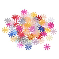 200 Pcs Tiny Christmas Snowflakes ABS Pearl-like Snowflake Multicolor Garland