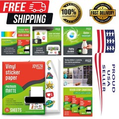 Matte White Printable Vinyl Sticker Paper – 25 Sheets for Inkjet & Laser