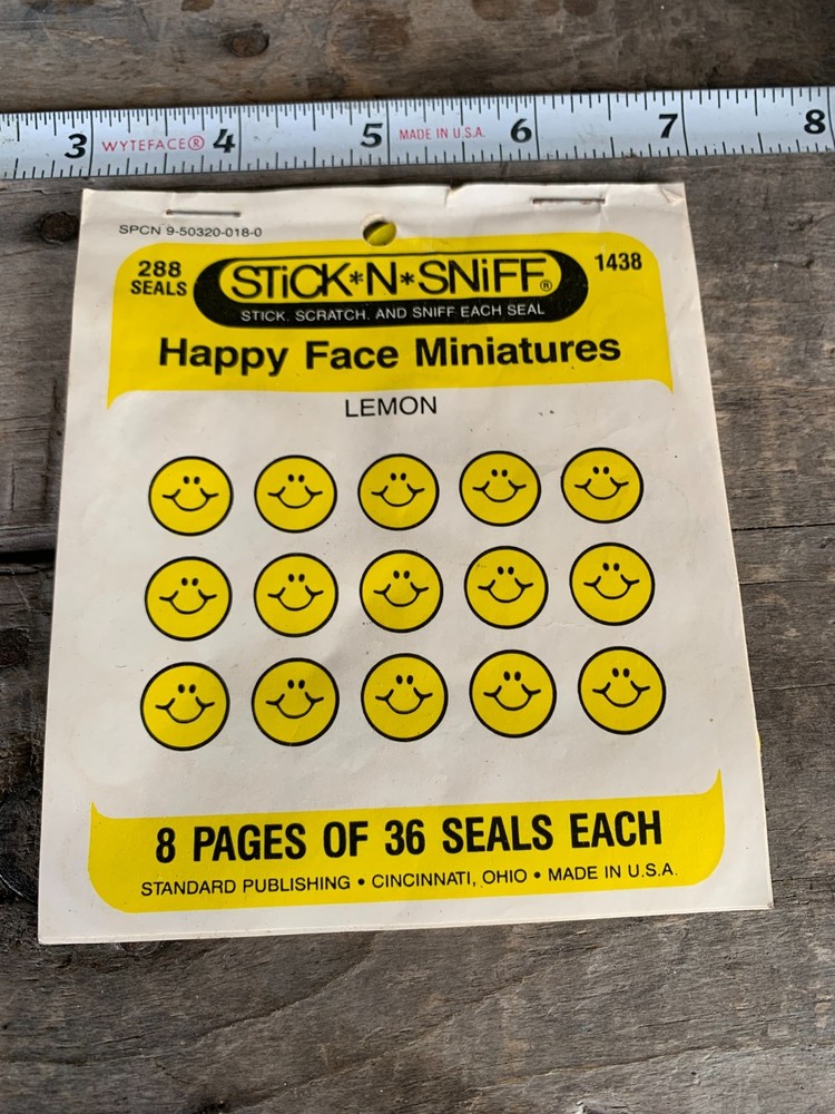 Standard Publishing Stick N Sniff lemon-scented stickers Smiley Face