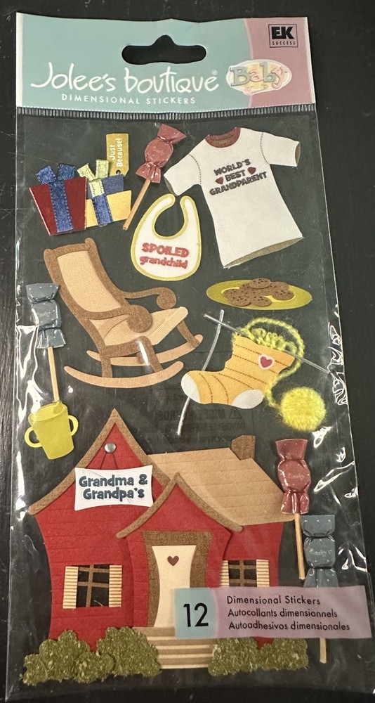 RARE Jolee’s Grandma & Grandpa’s House Scrapbooking Sticker Spoiled Grandchild