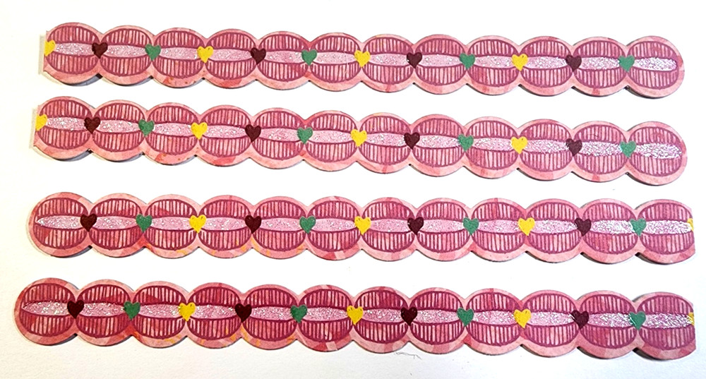 Lips Hearts Lipstick Beauty 4pcs Stickers Glitter Accent K&Company 6″ x 5/8″ NEW