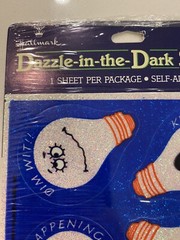 Vintage 80s Stickers Hallmark Dazzle In The Dark Glitter Glow In The Dark Sealed