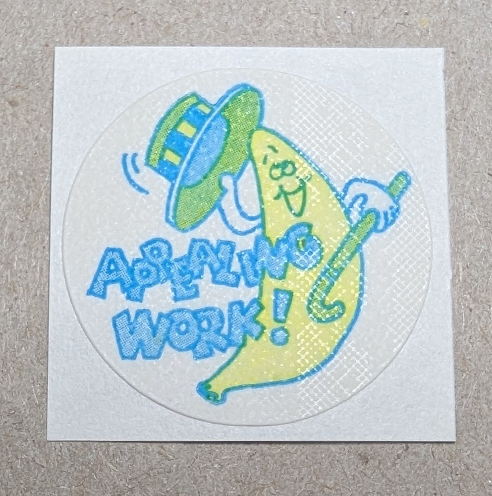 Vintage Matte Trend Top Hat APPEALING BANANA Scratch & Sniff Sticker