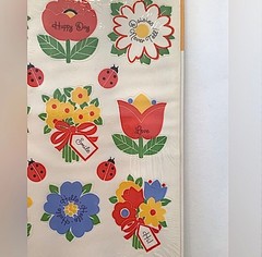 Vintage Ambassador Floral Hallmark Stickers Flower Ladybug Happy 4 Sheets Sealed
