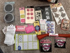 Lot Of Craft Scrapbook Items Headbands Laser Cut Embellishments Stickers Fabric