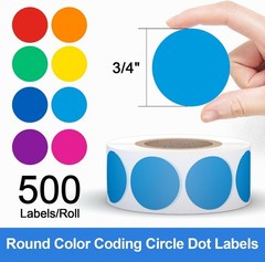 Vibrant 3/4 Inch Color Coding Stickers – 4000 PCS for Home and Classroom Use
