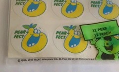 TREND Stinky stickers Scratch ‘n Sniff 1980 1981 Sealed Pack of 24 Pear & Peach