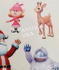 VINTAGE STICKERS RUDOLPH THE RED NOSED REINDEER SANTA ELF YETI RARE PAPER HOUSE.