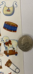 BABY BOY Colored Rub-Ons(3″x 9″) Royal & Langnickel•Toys•Diaper Pin•Teddy Bear•
