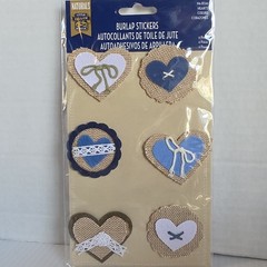 Burlap Stars & Hearts Scrapbooking Stickers by Little Yellow Bicycle