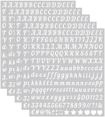 0.5 inch Small Letter Sticker, White Vinyl Self Adhesive Alphabet Number Sticker
