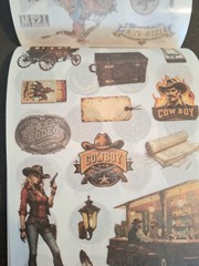 30 Pgs Of Washi Stickers & 20 Sheets Of Ephemera Papers New Style Wild Wild West