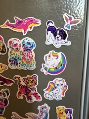 Handmade Magnet Lot Made W/ Lisa Frank Sticker Alien Cheetah Panda 90s Art