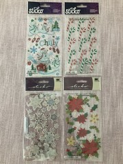 Sticko Stickers – Christmas Stickers for Gifts or Scrapbooking Lot of 4 packages