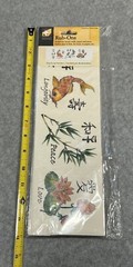 6 American Designs RUB-ONS Easy To Use Transfers RO-098 ASIAN MOTIFS 4” X 12”