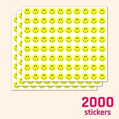 2000 Pack – 0.5″ Smiling Happy Smile Face Stickers, Yellow 2000 Pieces,