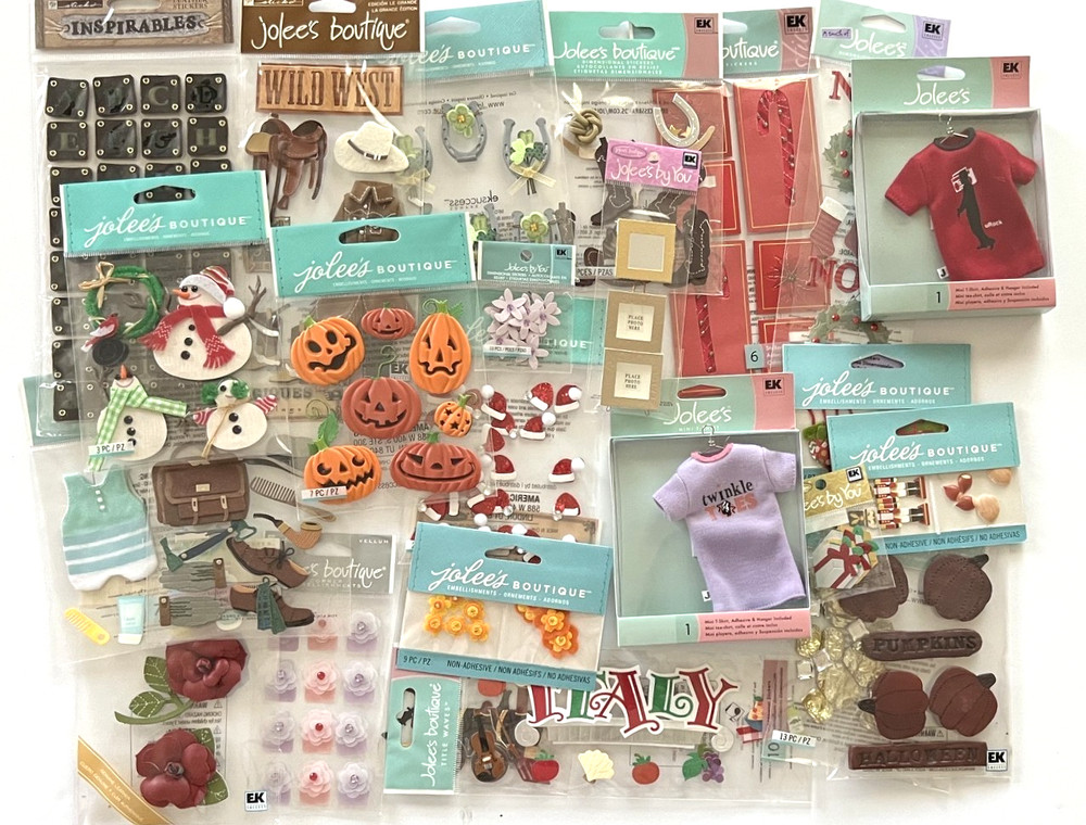 #399 – LOT OF 25 JOLEE’S 3D STICKERS & EMBELLISHMENTS NO REPEATS FAST SHIPPING