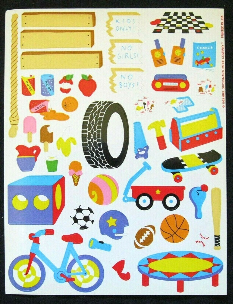 Mrs Grossman Vintage 1993 6×8″ Clubhouse Sticker Sheet