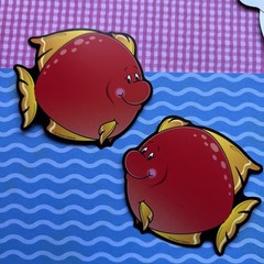Vintage Carson Dellosa Fish Fishbowl Bulletin Board Name Tags Plates Cutout Lot
