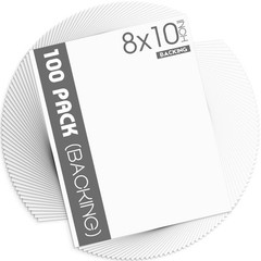 Mat Board Center, 100 Pack 8×10 White Backing Matte Boards, 4-ply Thickness B…