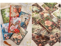 30Pcs Vintage Flowers Girls Scrapbook Paper Wall Collage Junk Journals Supplies