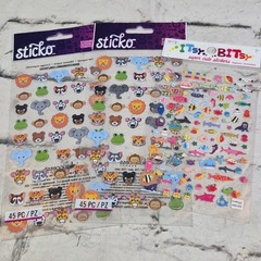 Animal Stickers Lot Of 3 New Sealed Packs Bright Cartoon Fun