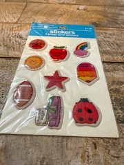 American Greetings Puffy Stickers School Rainbows Sports Kids Vintage 1982