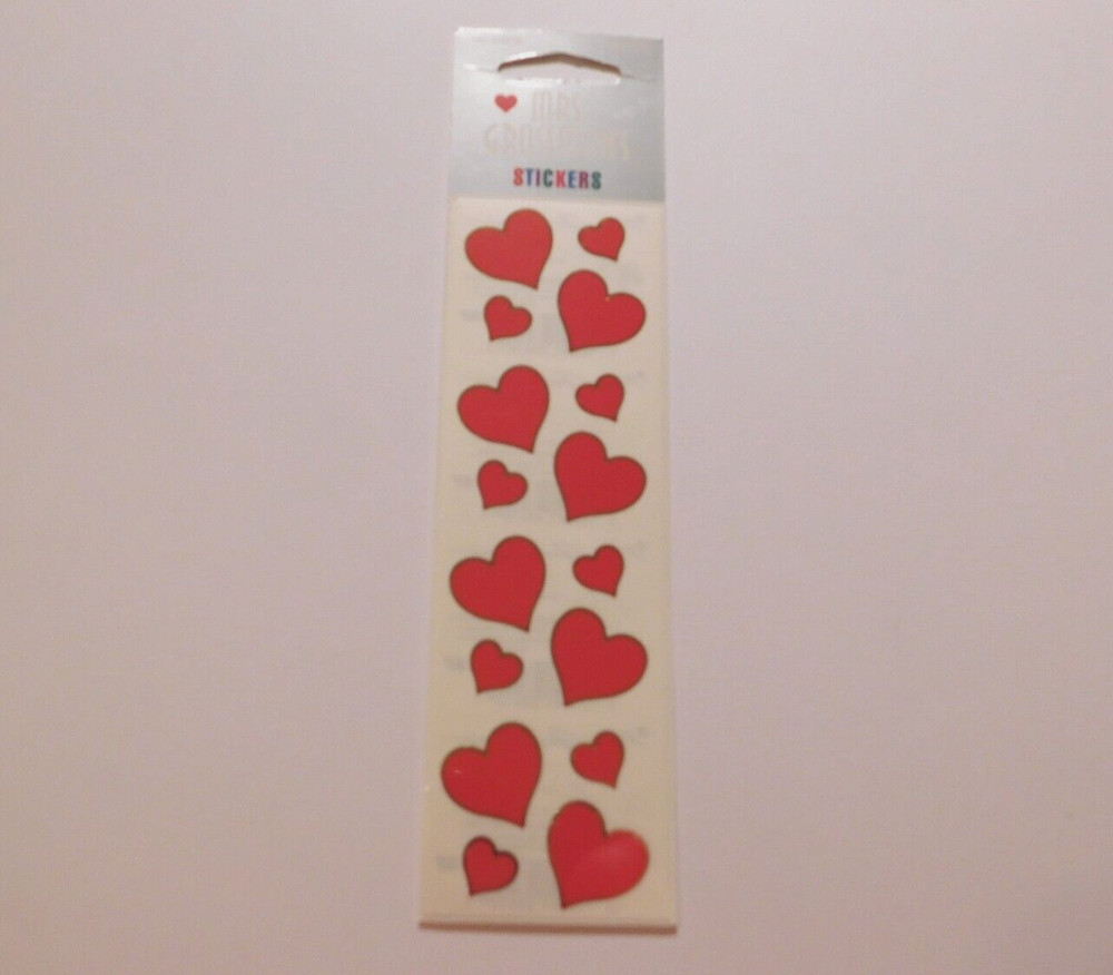 Mrs. Grossman’s Stickers Lot 2 Strips New Pack ~RF Red Gold Hearts Sm~ HTF RARE