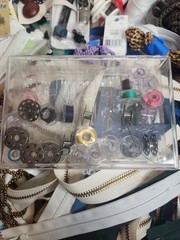 Huge Assorted Craft Sewing Lot Buttons Zippers Scissors Embellishments Supplies