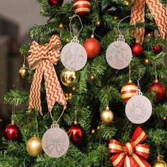 60Pcs Wood Slices,3.5″ Wooden Christmas Ornaments,Unfinished Predrilled Wood …