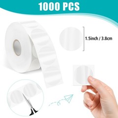 1000-Pack Clear Circle Seal Stickers，1.5-Inch Self-Adhesive Wafer Dots Label …