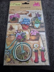 Crafters Square/ASSORTED-Metallic,Floral,Pop-Up,3D Motion Stickers/Lot of 6/NEW