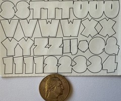 WHITE SHADOW CHUNKY ALPHABET Stickers(2sheet)Making Memories•Letters•Number•Word