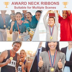 Award Neck Ribbons 25 Pack Polyester Medal Lanyards with Snap Clip Blank Awar…